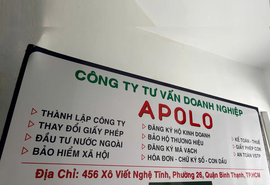 Kế Toán Apolo nhận làm thủ tục thành lập công ty trọn gói tại 456 Xô Viết Nghệ Tĩnh, TP.HCM
